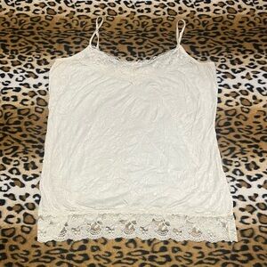 Elegant White Lace Trim Women's Top